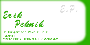 erik peknik business card